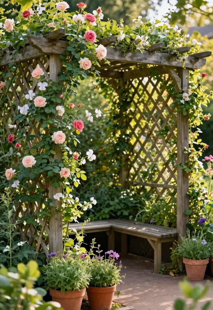 10 Garden Pergola Ideas UK Style for Compact Outdoor Spaces 1. Lattice Style Pergola for Vertical Gardening 0