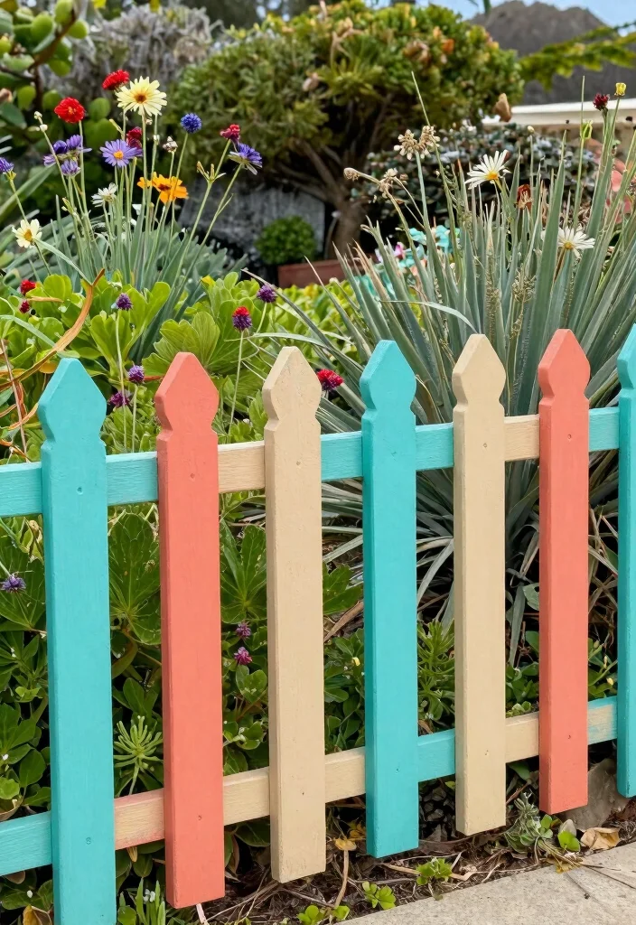 10 Garden Rope Fence Ideas for Coastal and Casual Style 8. Painted Rope Fence with Coastal Colors 0