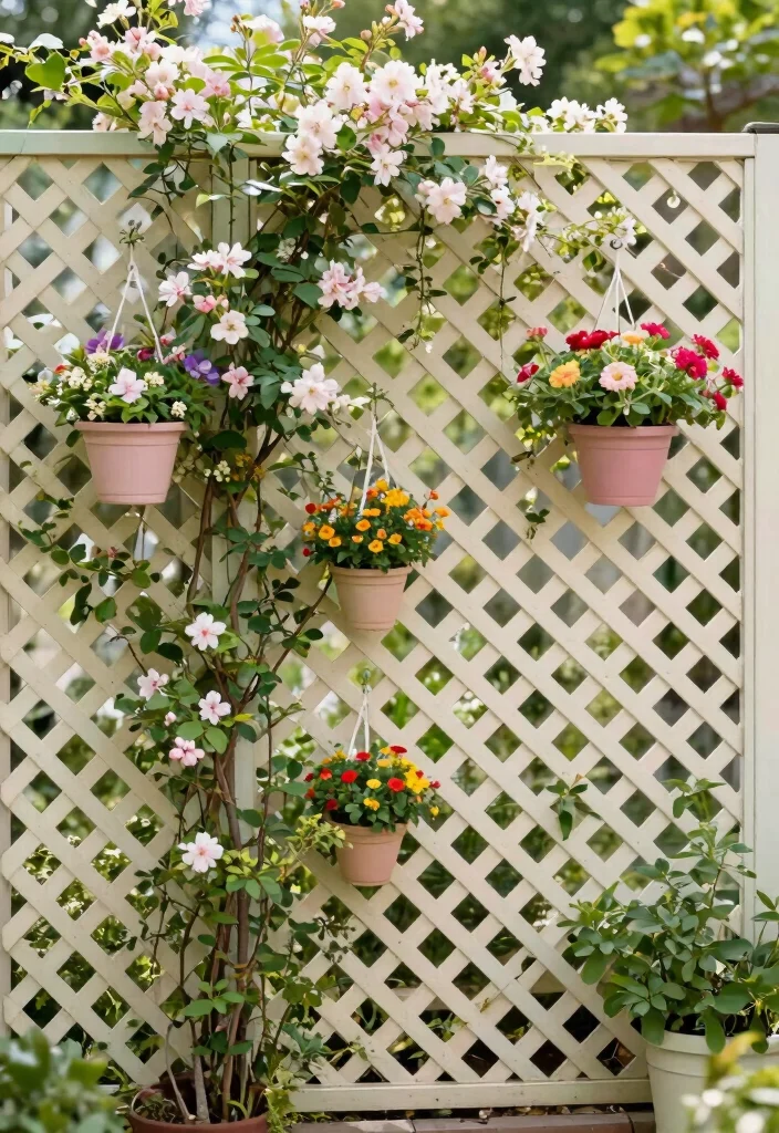 10 Garden Wall Fence Ideas for Structured Outdoor Spaces 2. Lattice Fences with Climbing Plants 0