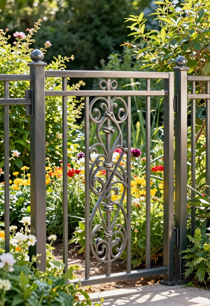 10 Garden Wall Fence Ideas for Structured Outdoor Spaces 3. Decorative Metal Fences 0