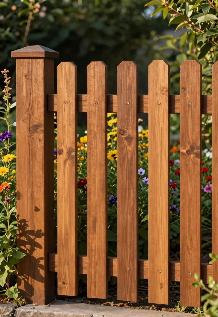 10 Garden Wall Fence Ideas for Structured Outdoor Spaces 4. Wooden Slat Fences 0