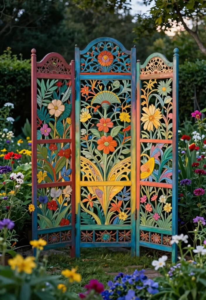10 Garden Wall Fence Ideas for Structured Outdoor Spaces 9. Artful Garden Screens 0