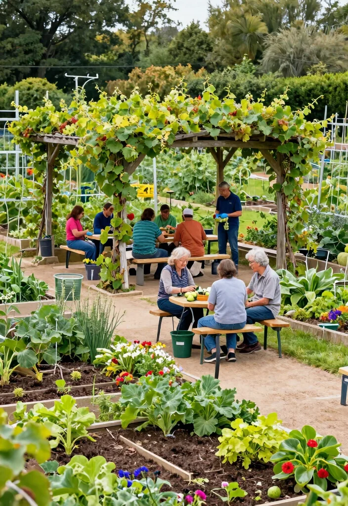 10 Grape Pergola Ideas for Shaded and Productive Gardens 10. Community Garden Collaboration 0
