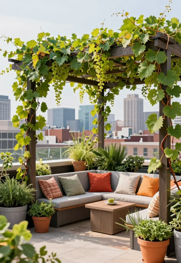 10 Grape Pergola Ideas for Shaded and Productive Gardens 9. Urban Rooftop Grapes 0