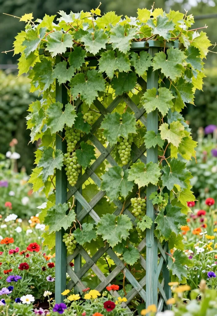 10 Grape Trellis Ideas for Healthy Backyard Vine Growth 6. Lattice Trellis 0