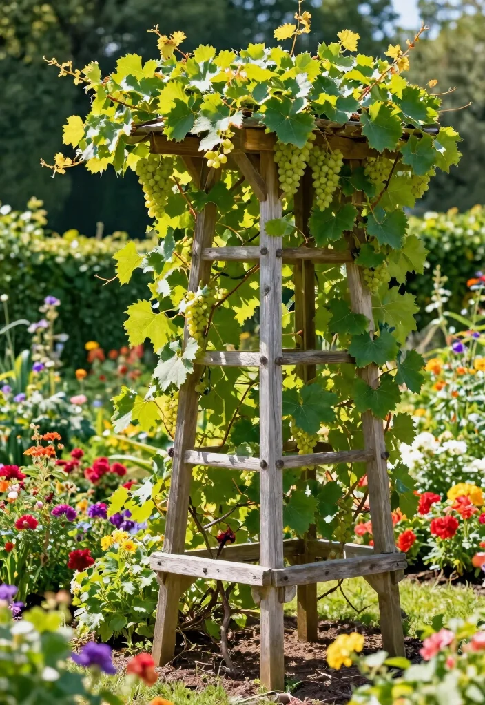 10 Grape Trellis Ideas for Healthy Backyard Vine Growth 8. Freestanding Trellis 0