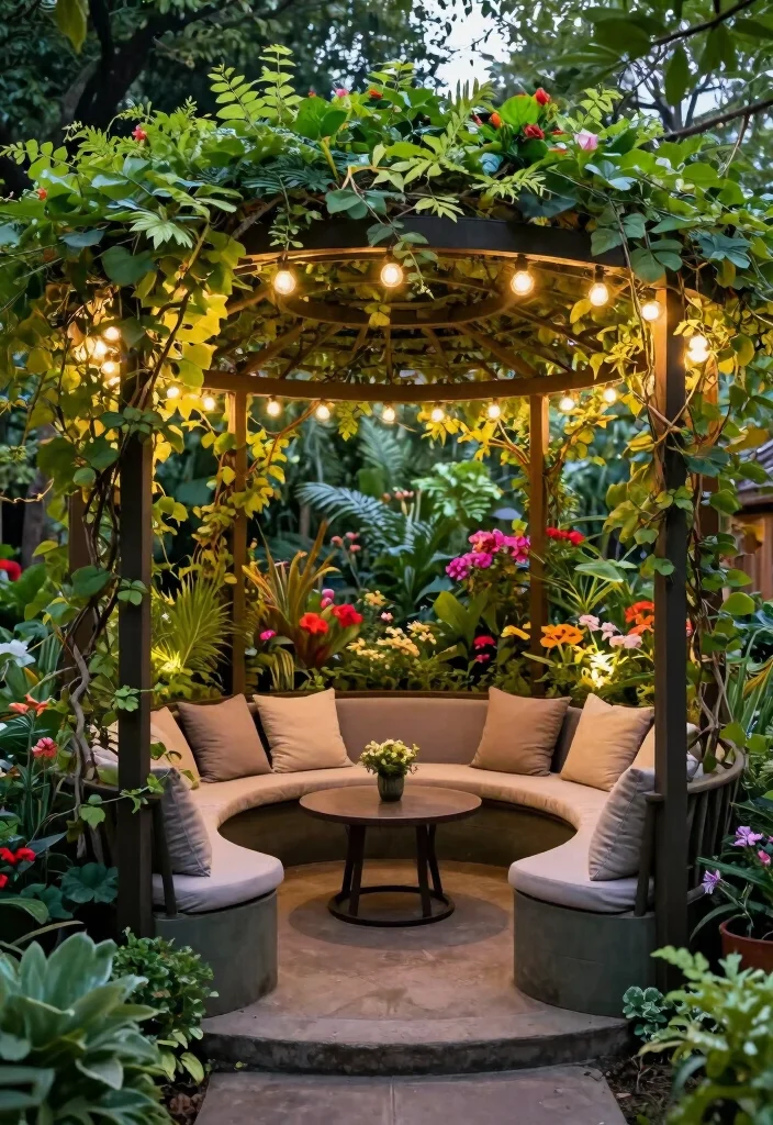 10 Mini Pergola Ideas for Small Gardens and Patios 8. Circular Mini Pergola 0