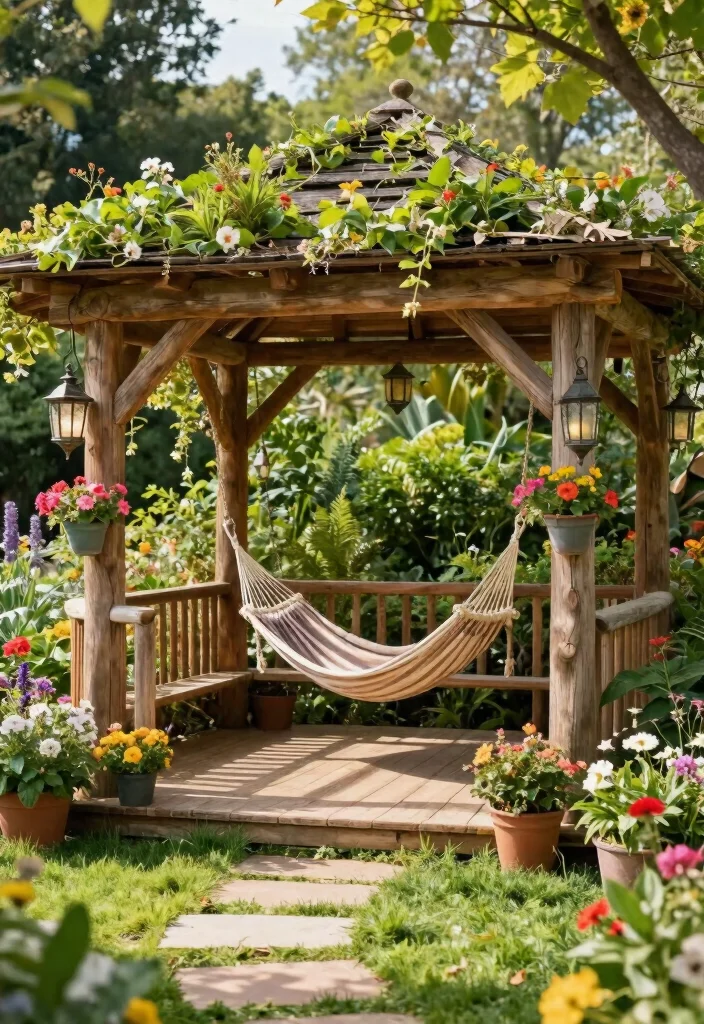 10 Outdoor Patio Gazebo Ideas for Shade and Entertaining 3. Rustic Wooden Gazebo 0