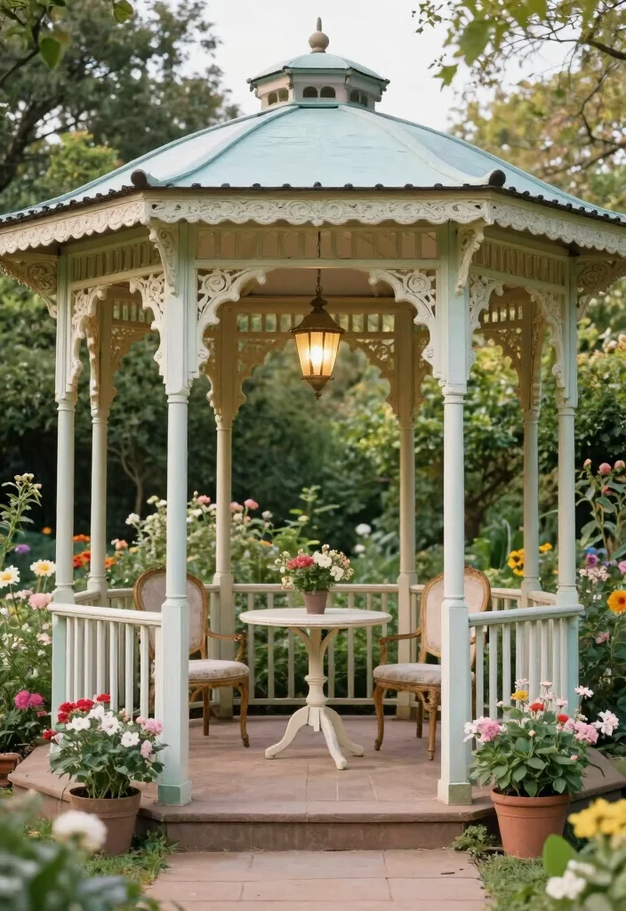 10 Outdoor Patio Gazebo Ideas for Shade and Entertaining 7. Vintage Inspired Gazebo 0