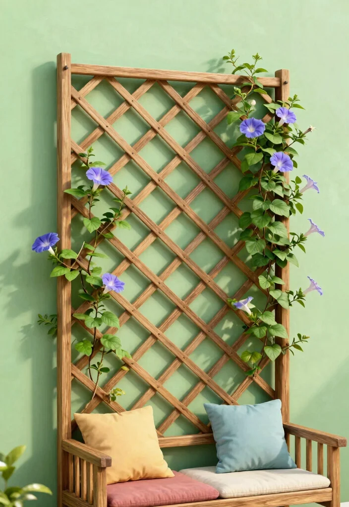 10 Outdoor Patio Trellis Ideas for Shade and Vertical Style 1. Lattice Wood Trellis 0