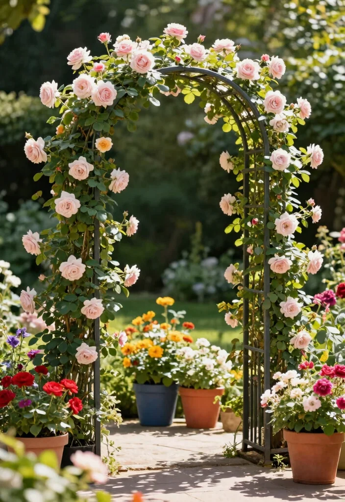 10 Outdoor Patio Trellis Ideas for Shade and Vertical Style 2. Metal Arch Trellis 0