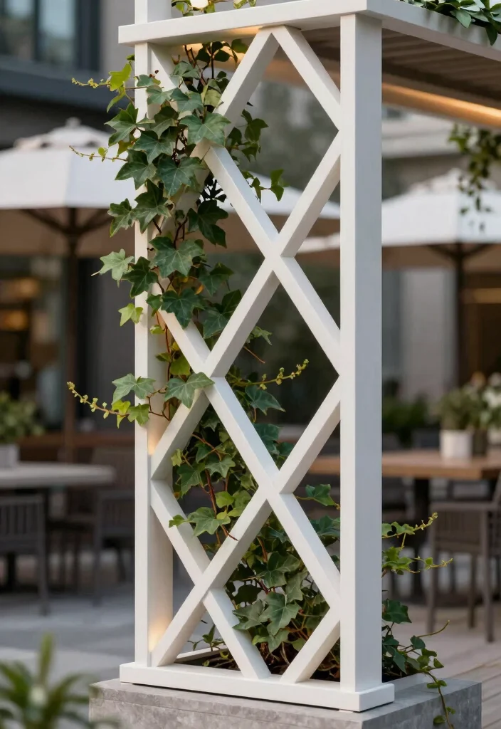 10 Outdoor Patio Trellis Ideas for Shade and Vertical Style 5. Modern Geometric Trellis 0