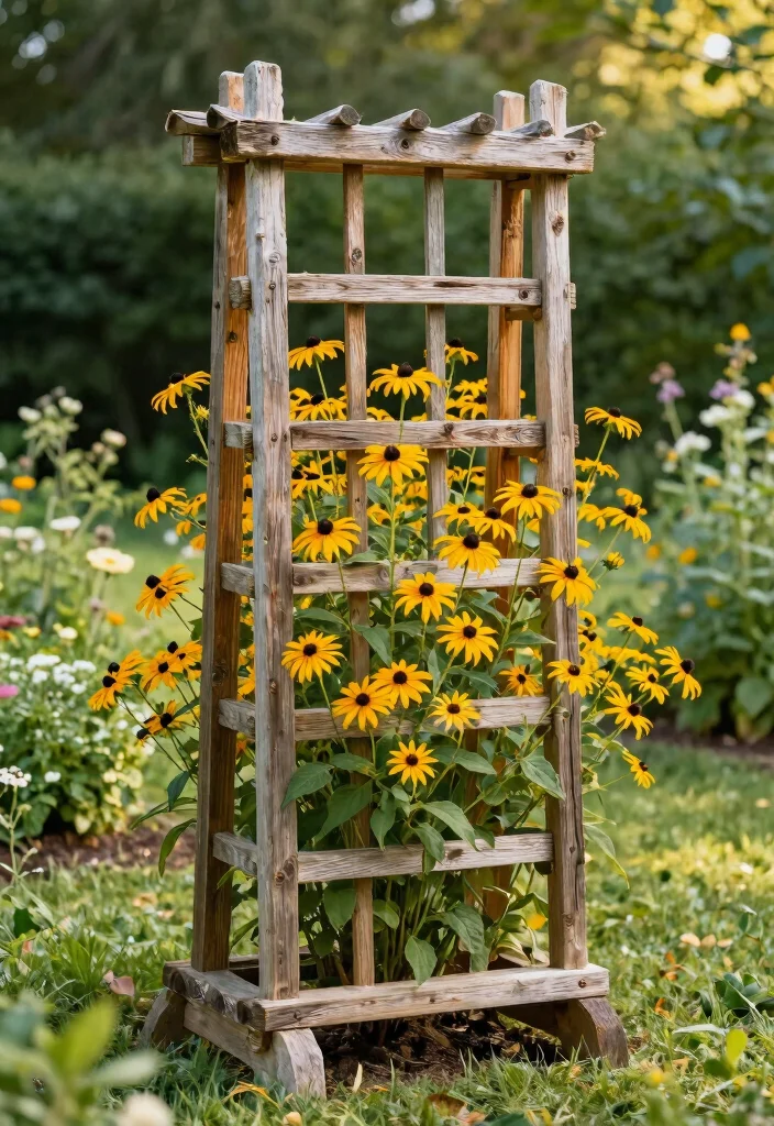 10 Outdoor Patio Trellis Ideas for Shade and Vertical Style 9. Reclaimed Wood Trellis 0