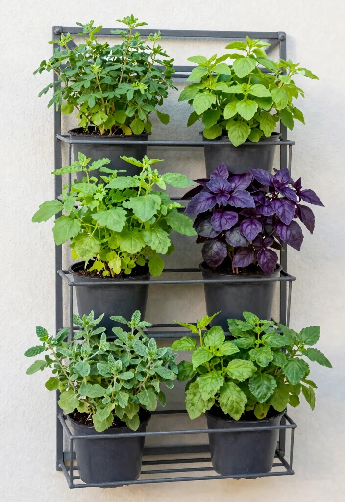 10 Planters With Trellis Ideas for Small Patios and Vertical Gardens 4. Metal Grate Trellis with Vertical Herb Garden 0