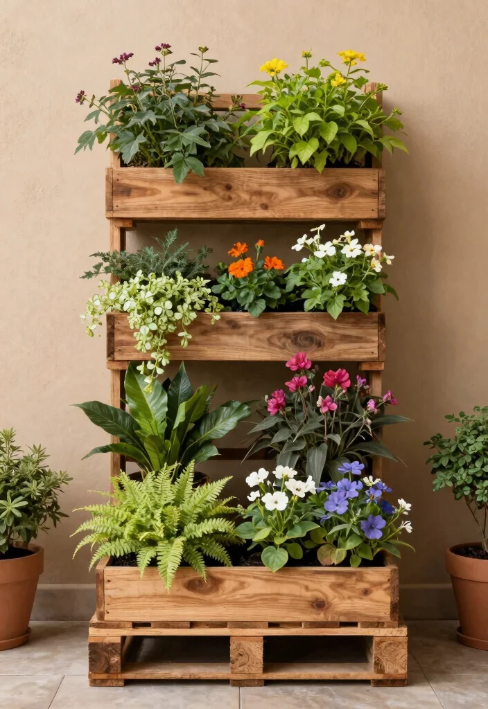 10 Planters With Trellis Ideas for Small Patios and Vertical Gardens 8. Vertical Pallet Garden with Trellis 0