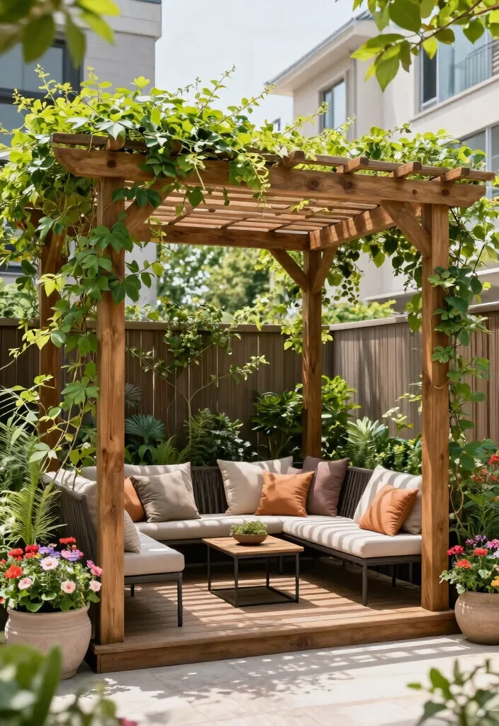 10 Pop Up Gazebo Ideas for Flexible Backyard Shade 4. Cozy Pergola Style 0