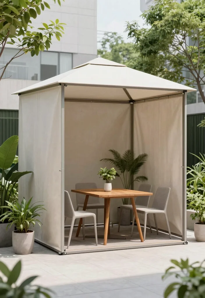 10 Pop Up Gazebo Ideas for Flexible Backyard Shade 7. Minimalist Popup Gazebo 0