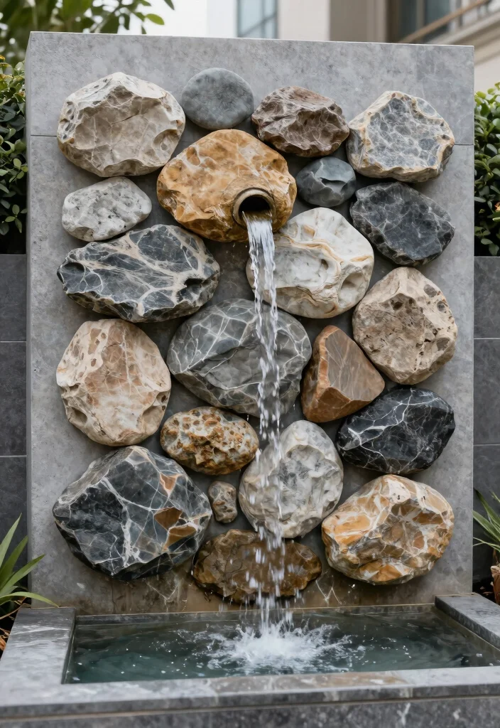 10 Rock Fountain Ideas for Natural Garden Water Features 10. Wall Mounted Rock Fountain 0