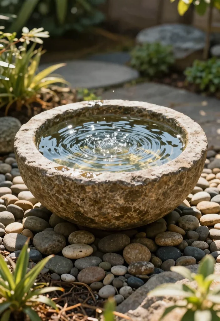 10 Rock Fountain Ideas for Natural Garden Water Features 8. Rock Bowl Fountain 0