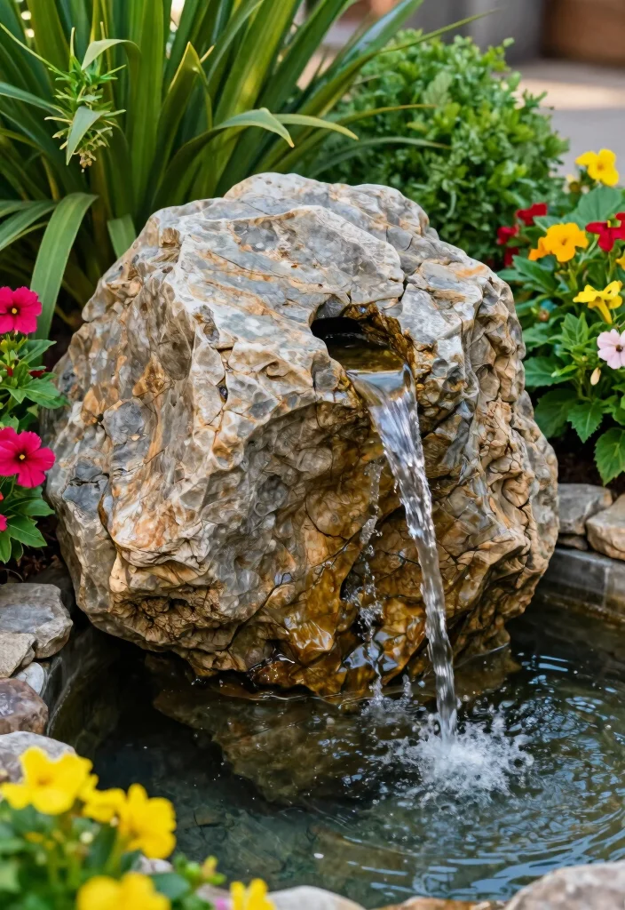 10 Rock Garden Fountain Ideas for Natural Landscapes 1 10 Rock Garden Fountain Ideas for Natural Landscapes 1. Mini Boulder Fountain 0