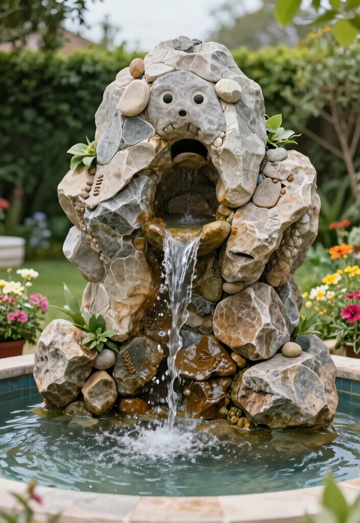 10 Rock Garden Fountain Ideas for Natural Landscapes 100 10 Rock Garden Fountain Ideas for Natural Landscapes 10. Decorative Rock Fountain 0
