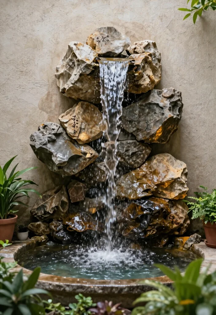 10 Rock Garden Fountain Ideas for Natural Landscapes 23 10 Rock Garden Fountain Ideas for Natural Landscapes 3. Wall Mounted Rock Fountain 0