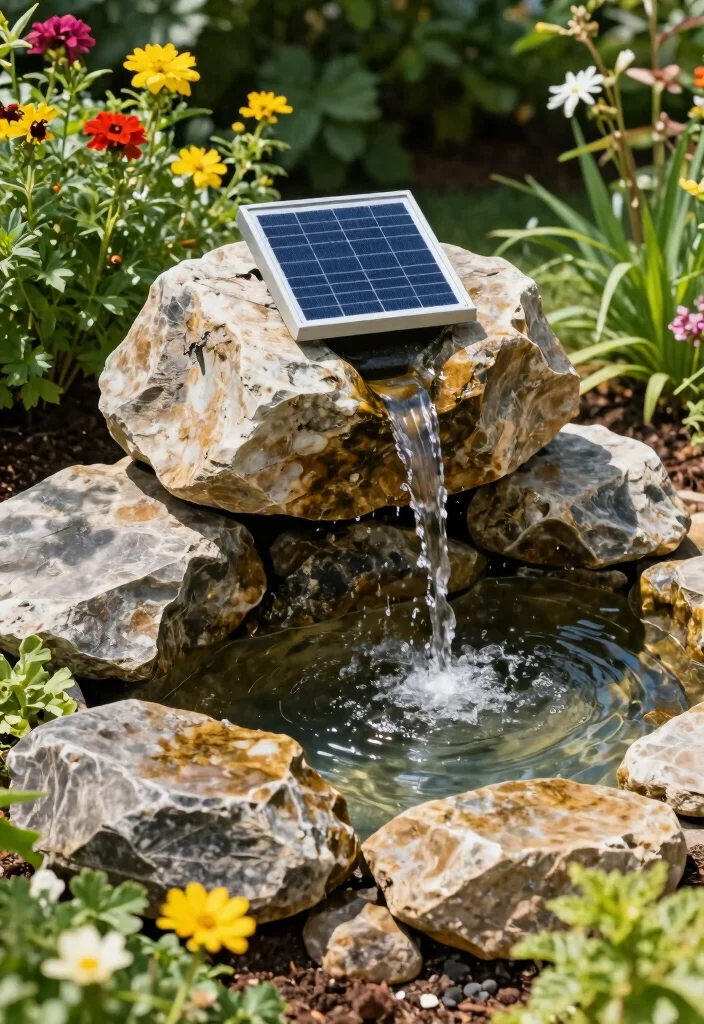 10 Rock Garden Fountain Ideas for Natural Landscapes 89 10 Rock Garden Fountain Ideas for Natural Landscapes 9. Solar Powered Rock Fountain 0