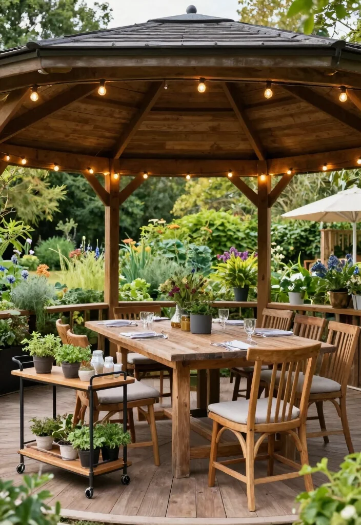 10 Round Gazebo Ideas for Balanced Garden Layouts 10. Outdoor Dining Experience 0