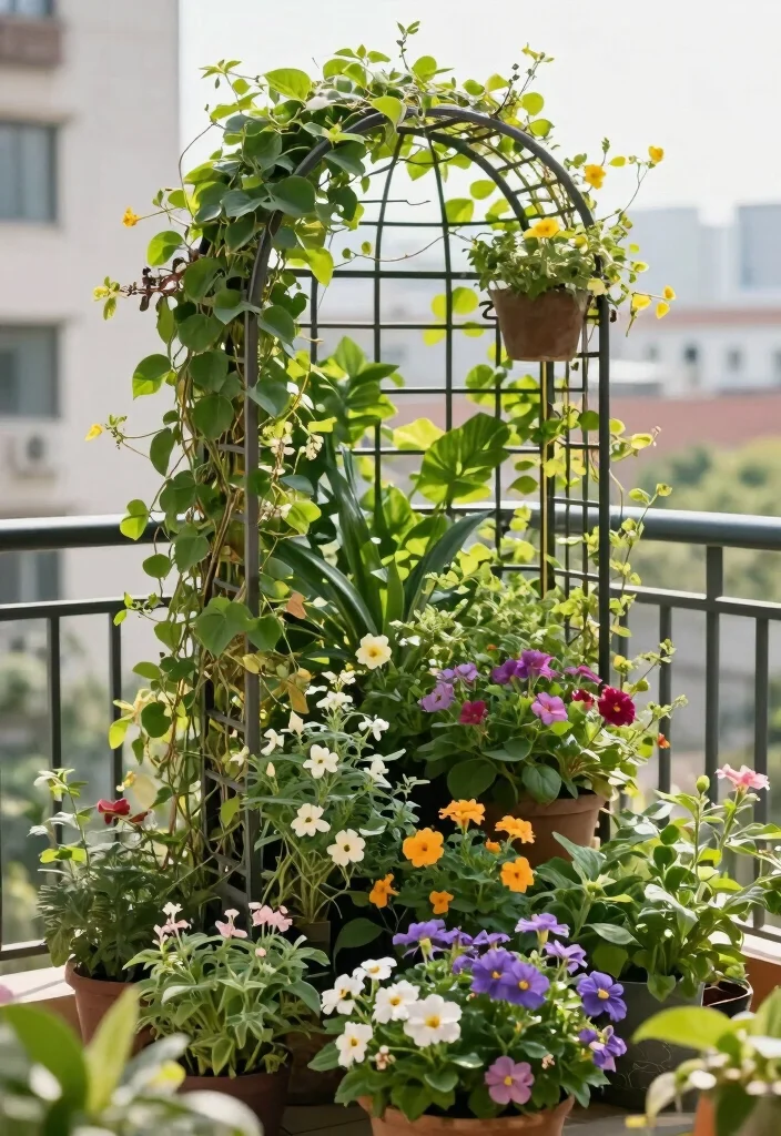 10 Round Trellis Ideas for Soft Garden Shapes and Climbing Plants 8. Vertical Garden Frame with Round Trellis 0