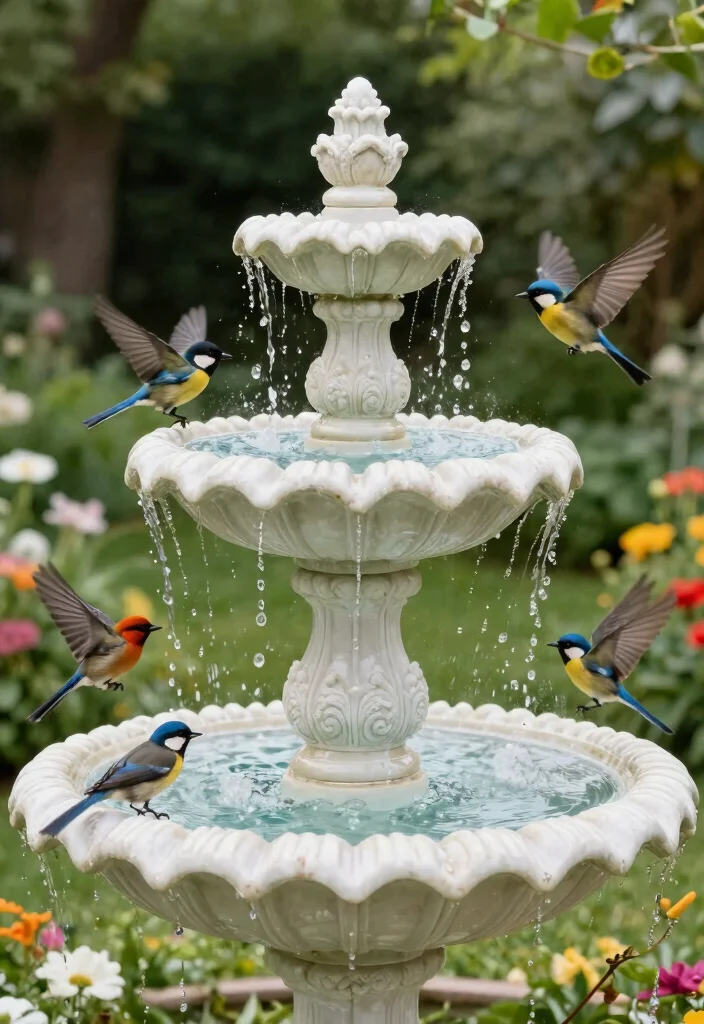 10 Small Backyard Fountain Ideas That Fit Limited Space 23 10 Small Backyard Fountain Ideas That Fit Limited Space 3. Birdbath Fountains 0