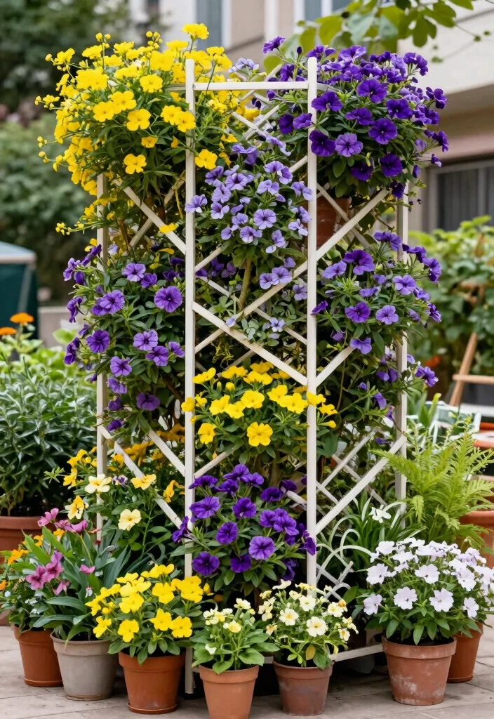 10 Wall Trellis Ideas for Climbing Flowers in Small Gardens 10. Multi Panel Trellis 0