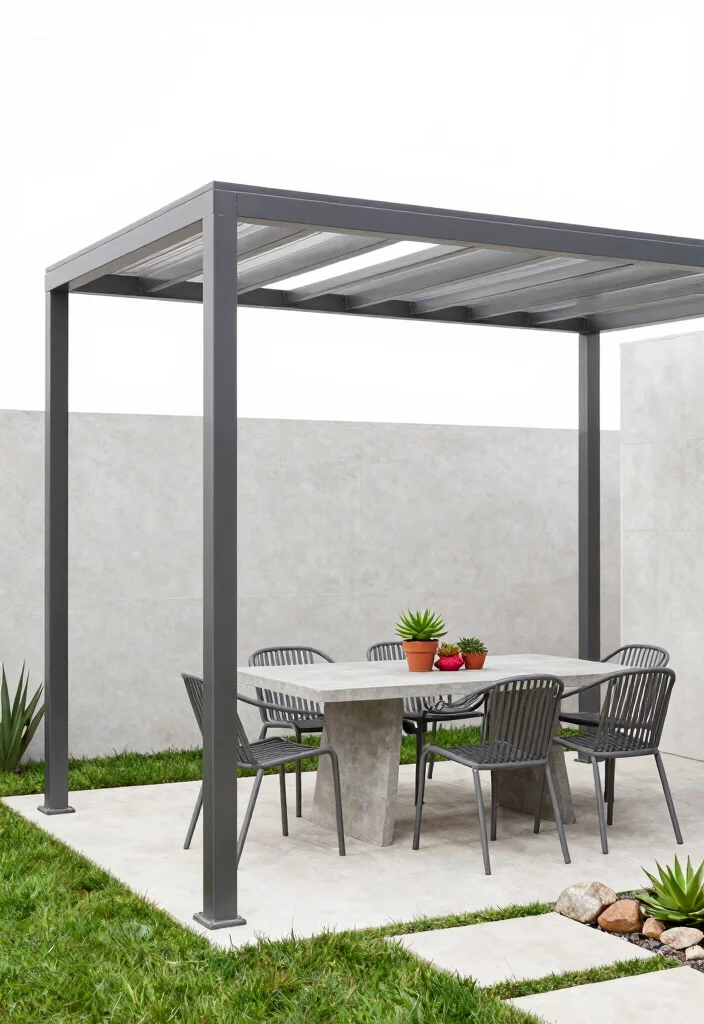 12 Backyard Pergola Patio Ideas With Gazebo Style Design 2. Modern Minimalist Pergola 0