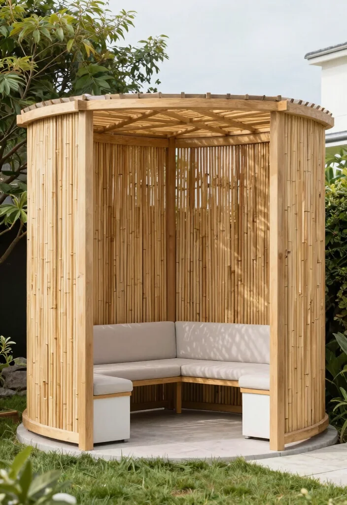 12 Backyard Pergola Patio Ideas With Privacy Screens 7. Scandinavian Style Pergola with Minimalist Screens 0