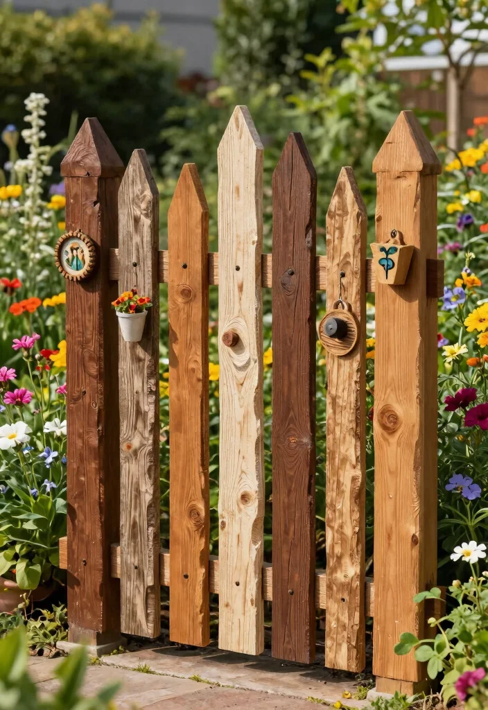 12 Cheap DIY Garden Fence Ideas That Actually Look Good 4. Upcycled Wood Fence 0
