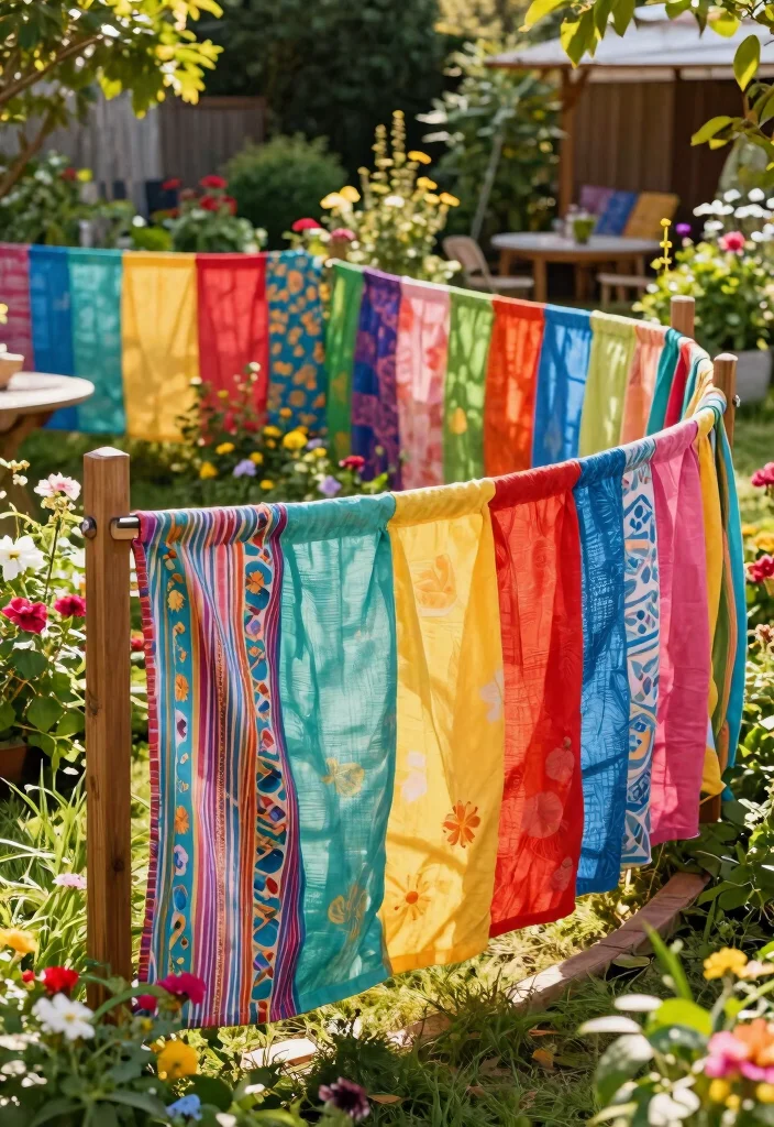 12 Cheap DIY Garden Fence Ideas That Actually Look Good 8. Fabric or Canvas Fence 0