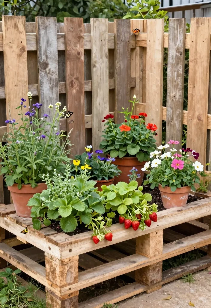 12 Fence Ideas With Plants for Natural Privacy and Soft Edges 5. Rustic Pallet Fence Gardens 0