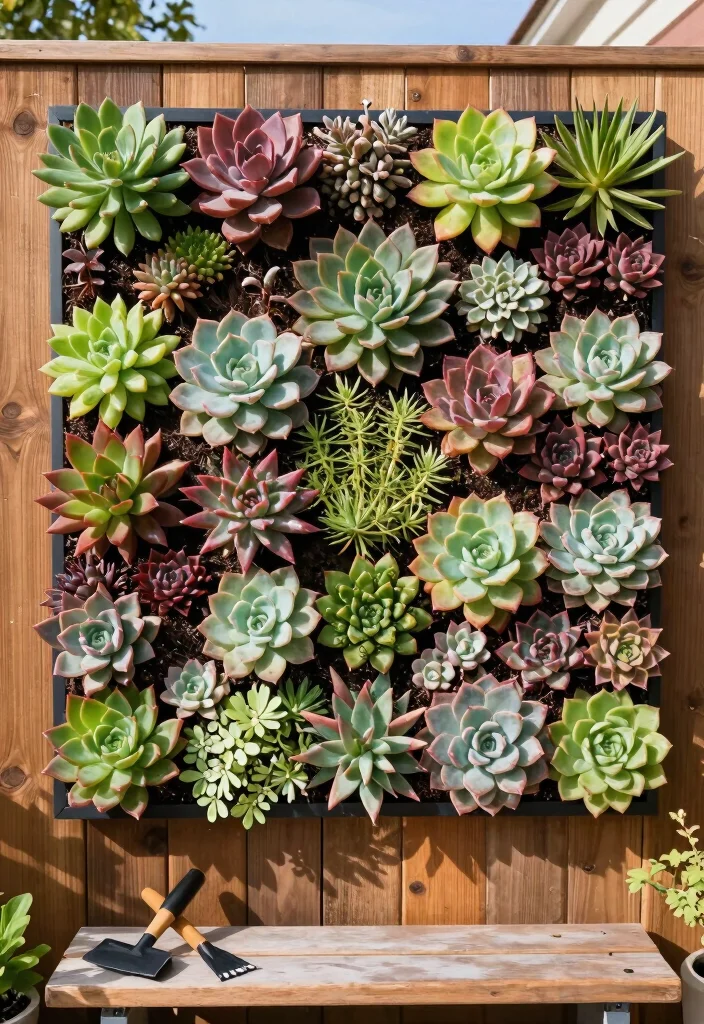 12 Fence Ideas With Plants for Natural Privacy and Soft Edges 9. Living Walls with Succulents 0
