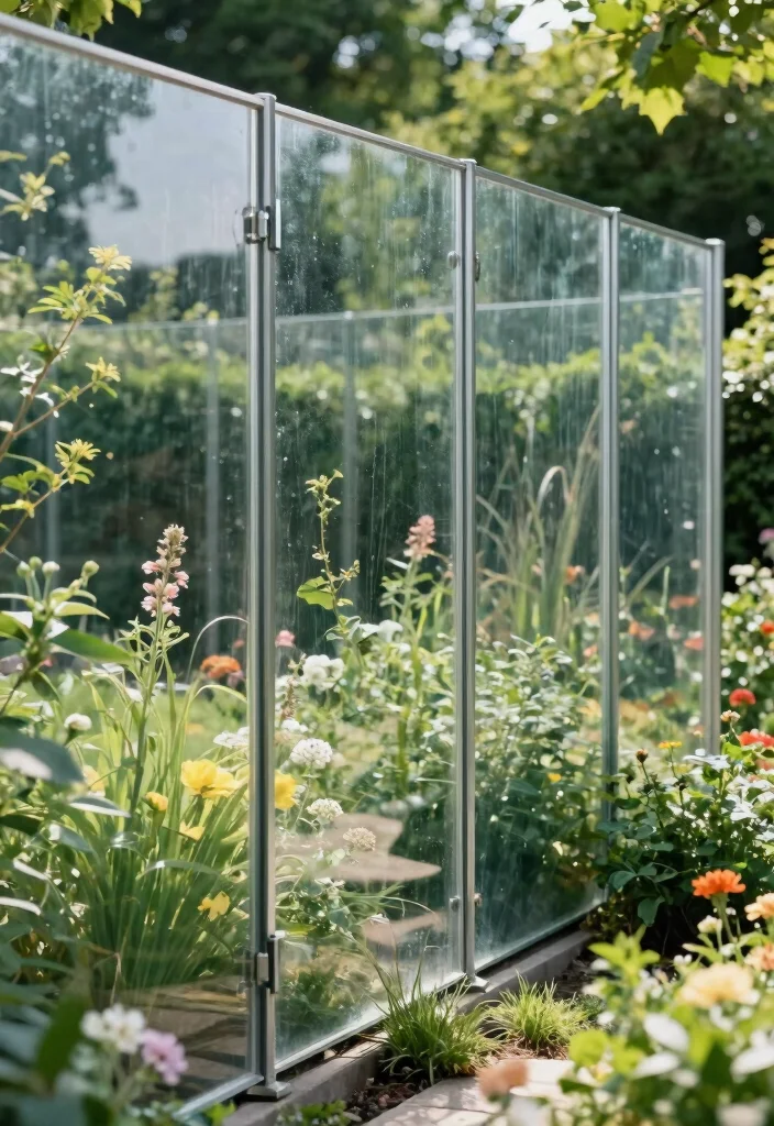 12 Garden Fence Ideas for Privacy Using Practical Materials 11. Translucent Glass Fences 0