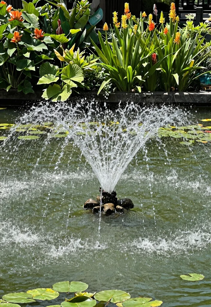 12 Outdoor Fountain Ideas to Add Sound and Movement 10. Floating Fountain 0