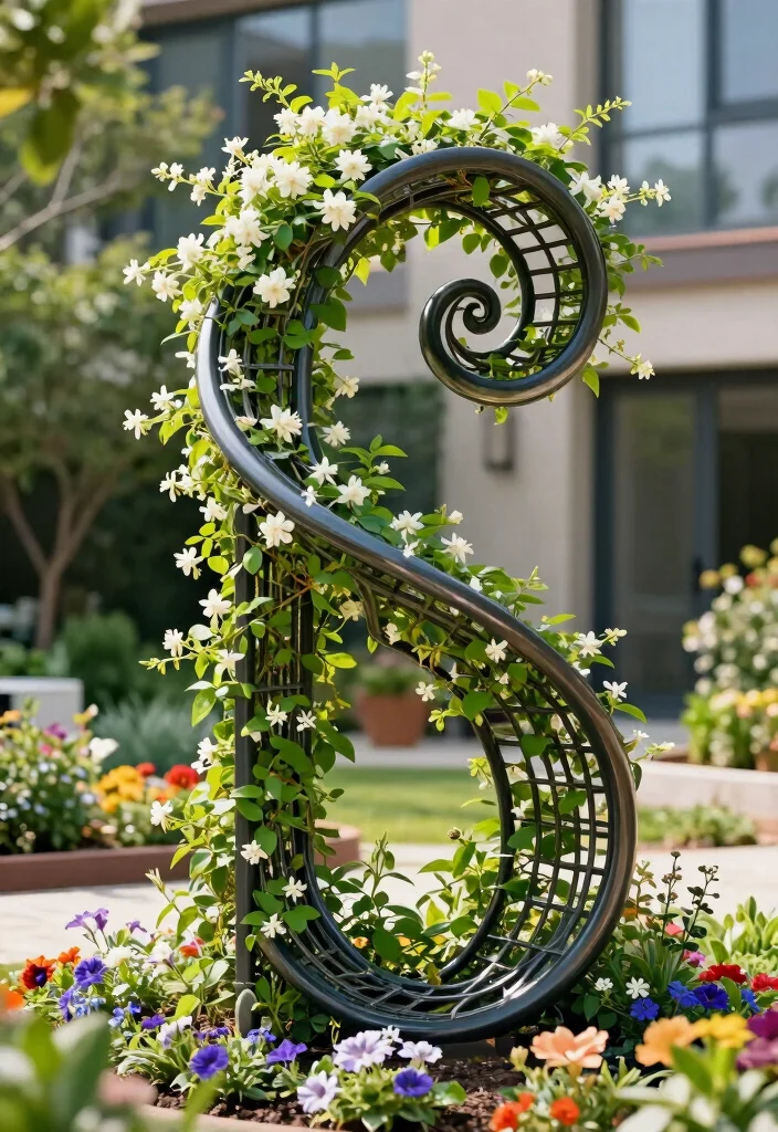 12 Unique Trellis Ideas to Add Character to Your Garden Space 11. Sculptural Trellis Design 0