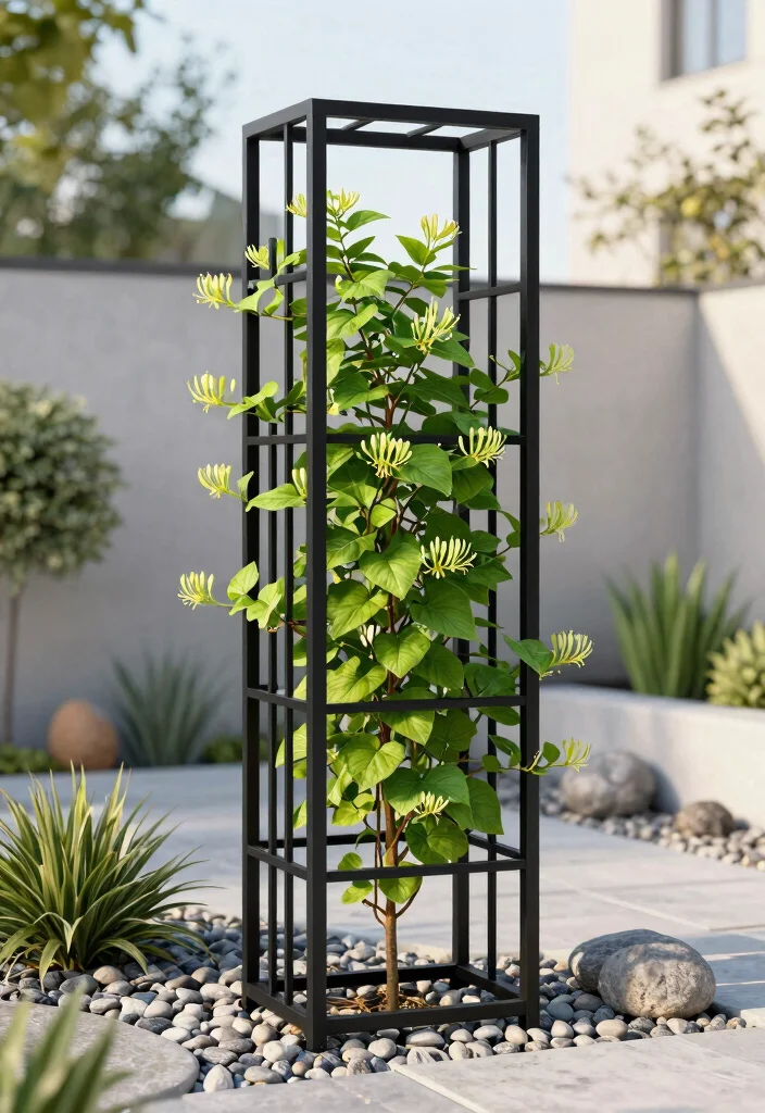 12 Unique Trellis Ideas to Add Character to Your Garden Space 2. Geometric Metal Trellis 0