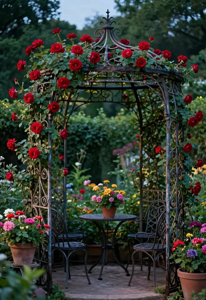 12 Unique Trellis Ideas to Add Character to Your Garden Space 3. Vintage Iron Garden Trellis 0