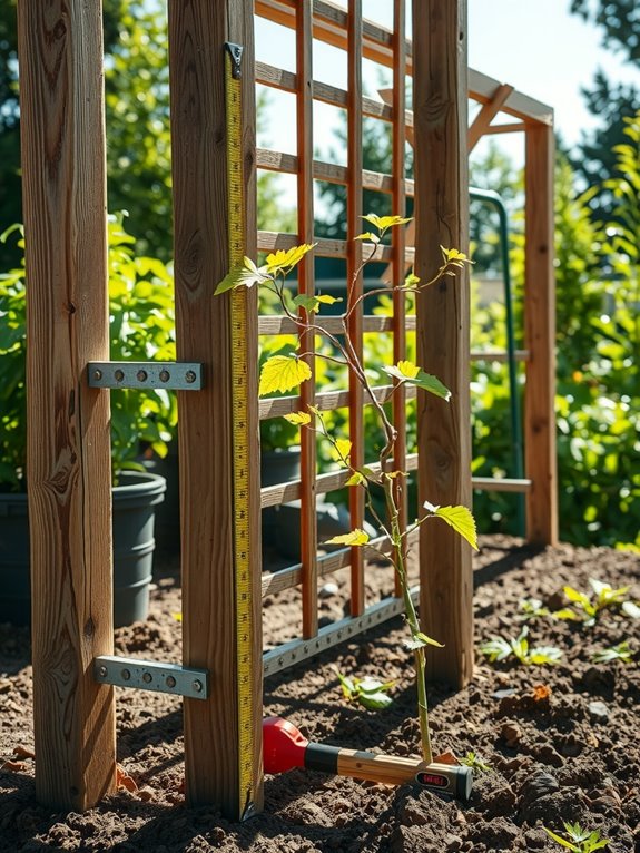 anchor trellis with deep stakes secure remesh