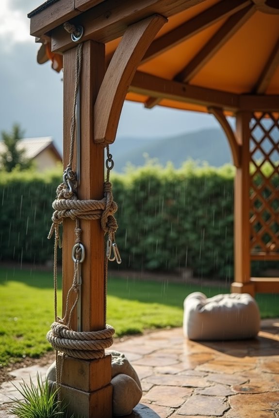 Will Your Gazebo Blow Away? 15 anchor weight strap integration system