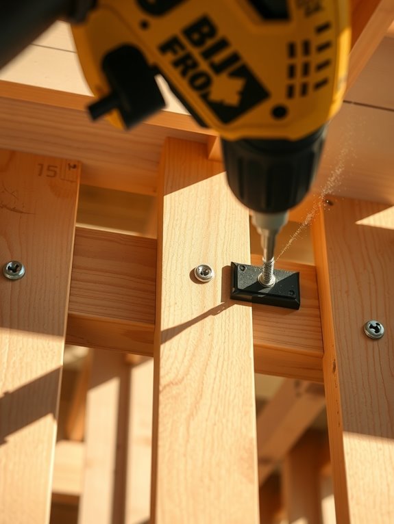 angled screws secure joists firmly