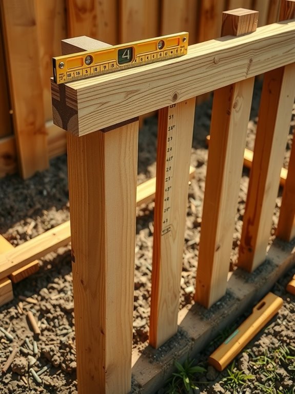 attach pickets securely no gaps