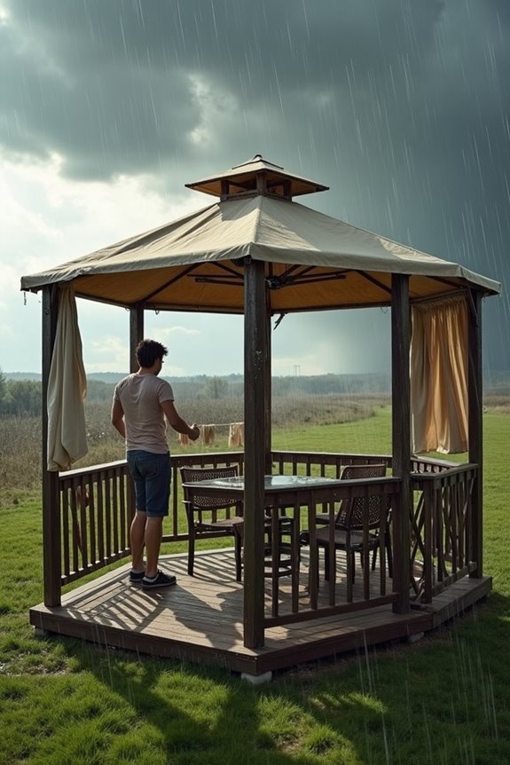 Will Your Gazebo Blow Away? 13 corner gussets cross bracing roof purlins