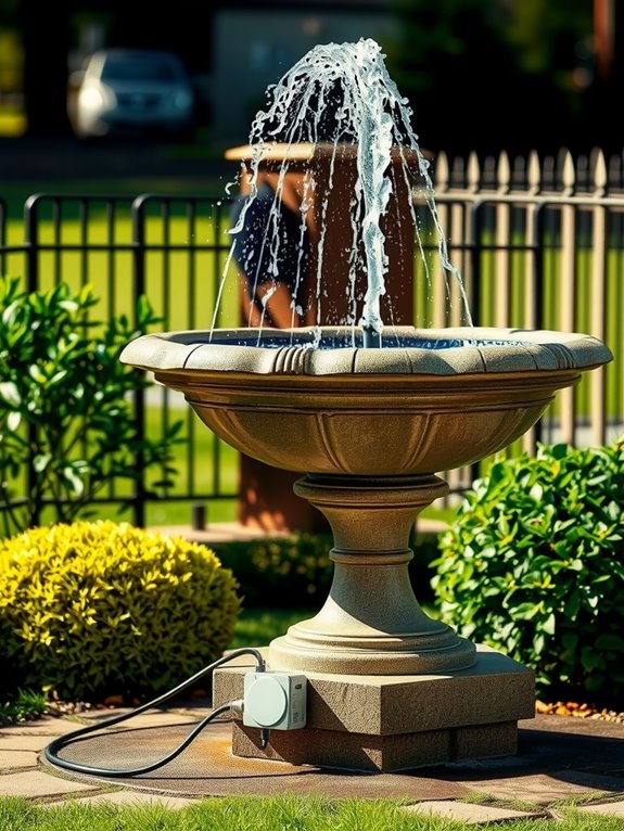 distance dependent voltage for fountains