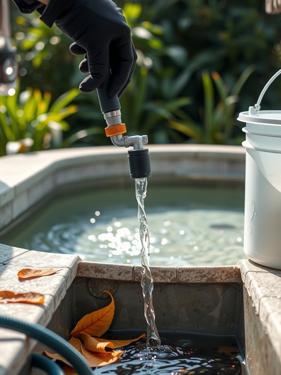 drain unplug remove items drain water