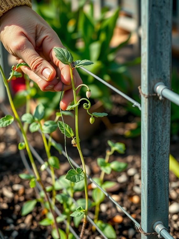 early training for pea tendrils